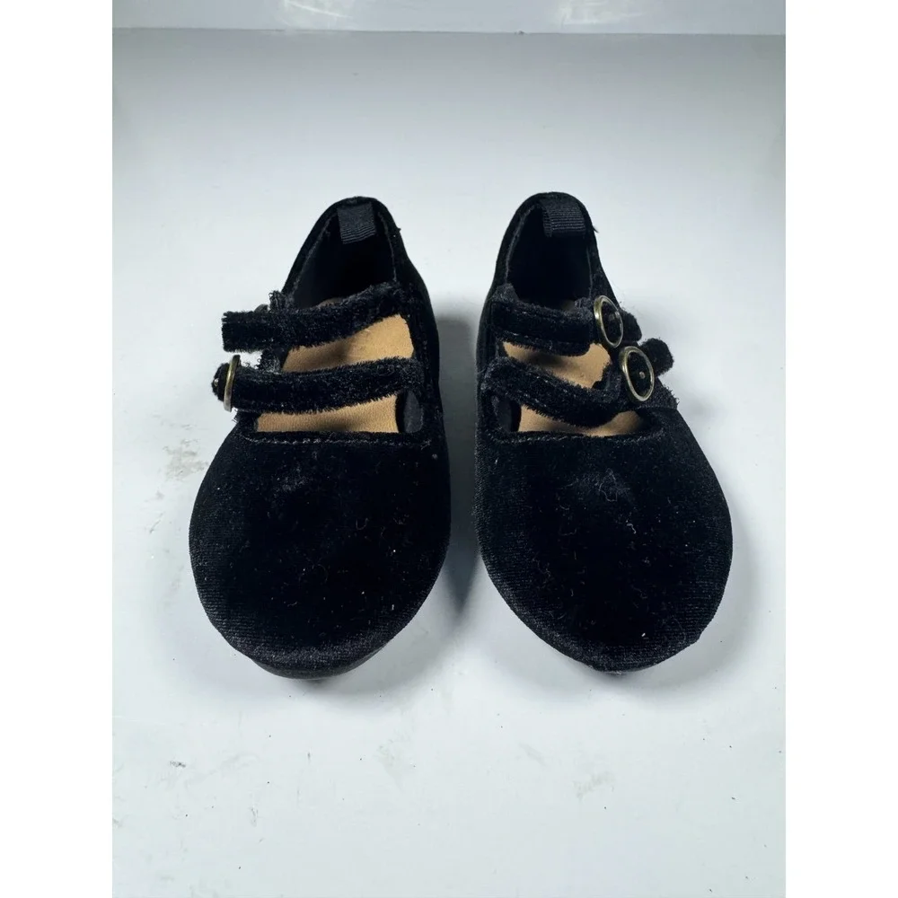 Old Navy Velvet Double-Buckle Ballet Flats Toddler‎ Girls US 12.5 Black Shoes